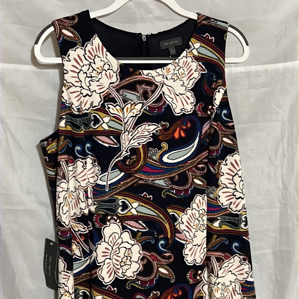 The Limited Black W/Beautiful Art Work Dress, Size 14 NWT MAKE AN OFFER!!!